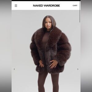 NAKED WARDROBE FAUX MINK PELTED COAT